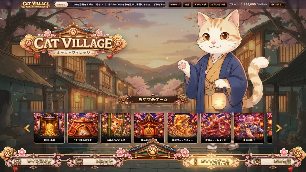 CAT VILLAGE 공개 데모 화면