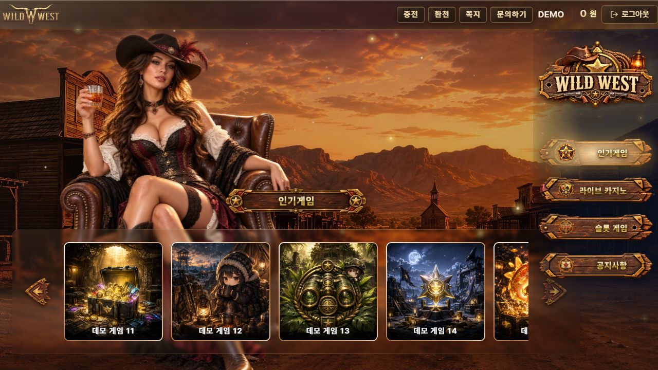 WILD WEST 공개 데모 화면